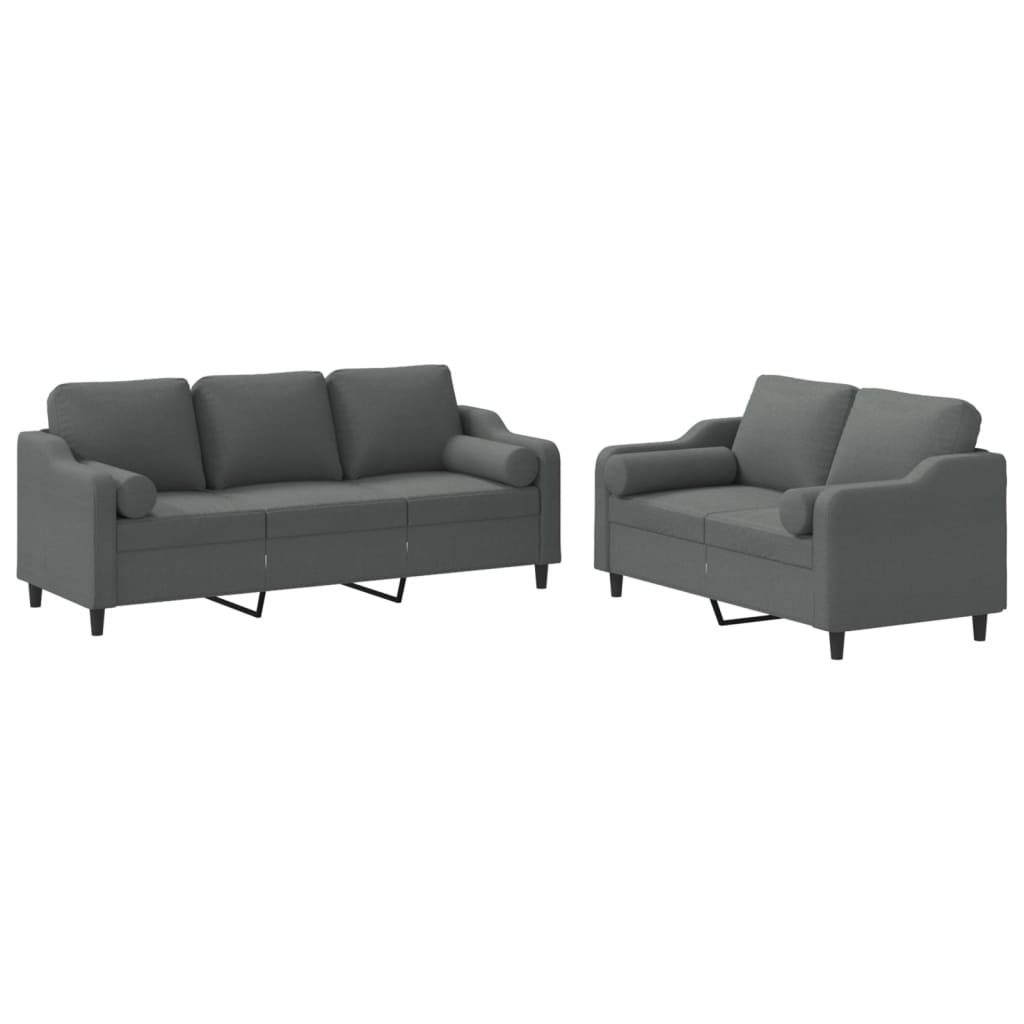 2-delige Loungeset met kussens stof donkergrijs is nu te koop bij PeponiXL, paradijselijk wonen!