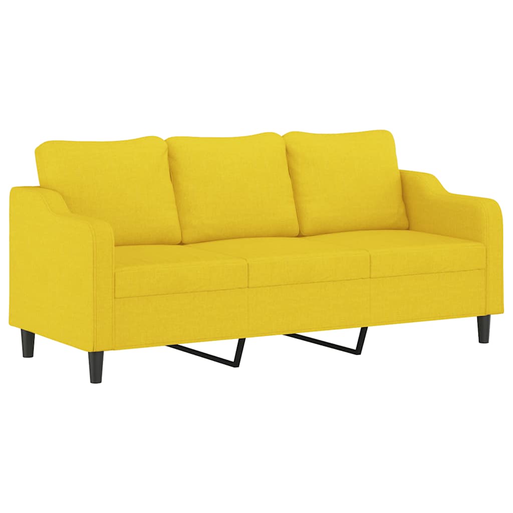 2-delige Loungeset met kussens stof lichtgeel