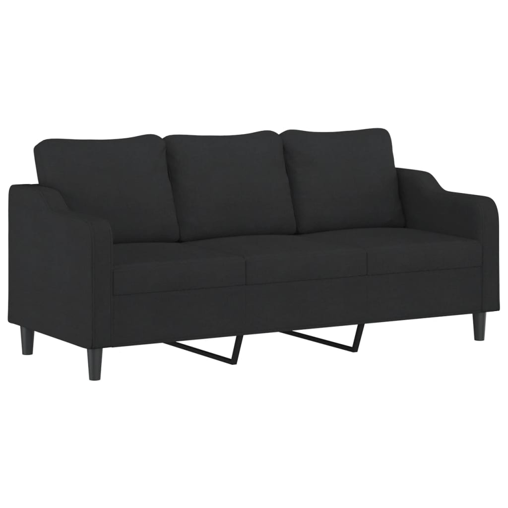 3-delige Loungeset met kussens stof zwart is nu te koop bij PeponiXL, paradijselijk wonen!