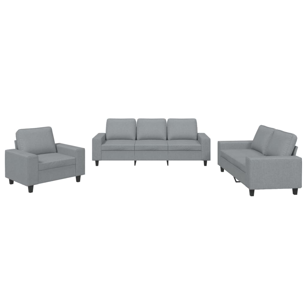 3-delige Loungeset stof lichtgrijs is nu te koop bij PeponiXL, paradijselijk wonen!