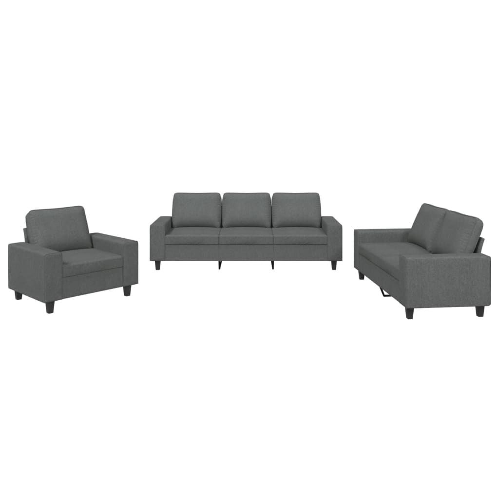 3-delige Loungeset stof donkergrijs is nu te koop bij PeponiXL, paradijselijk wonen!