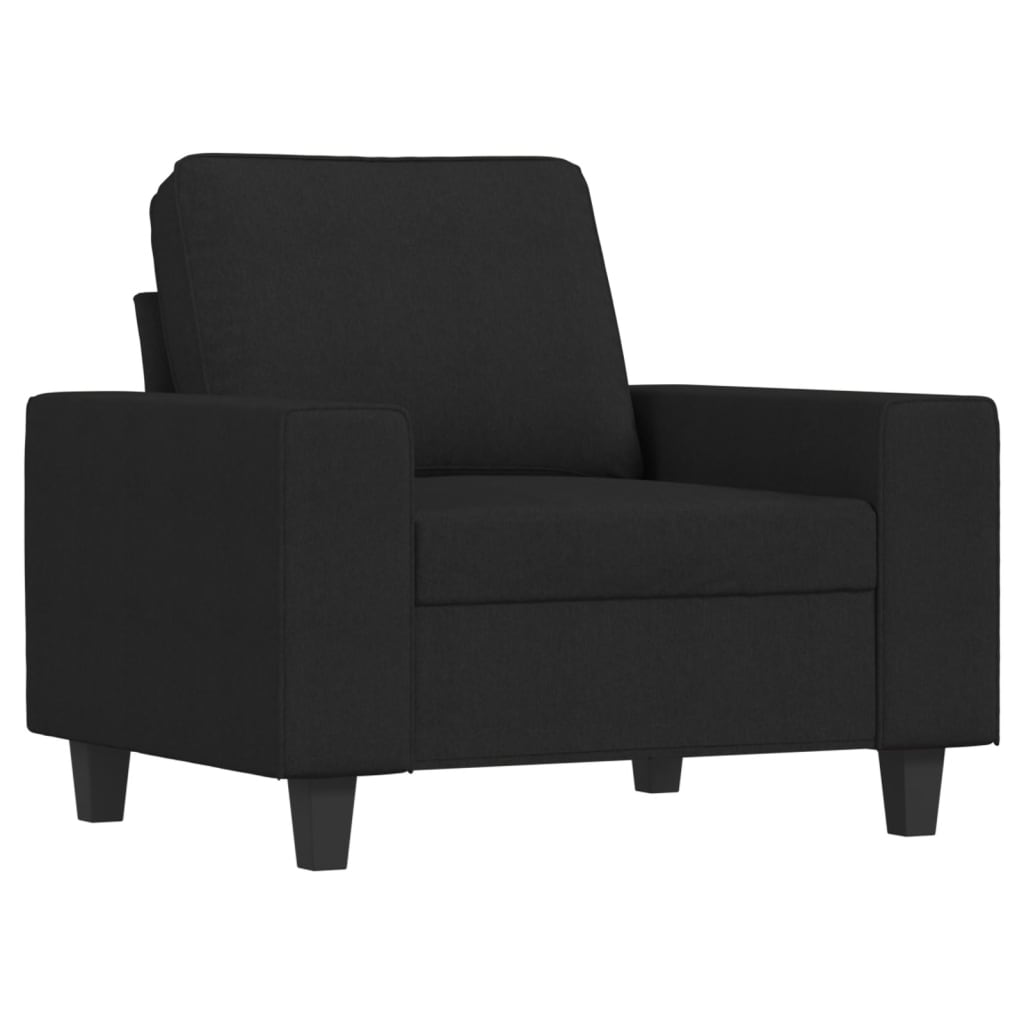 3-delige Loungeset stof zwart is nu te koop bij PeponiXL, paradijselijk wonen!