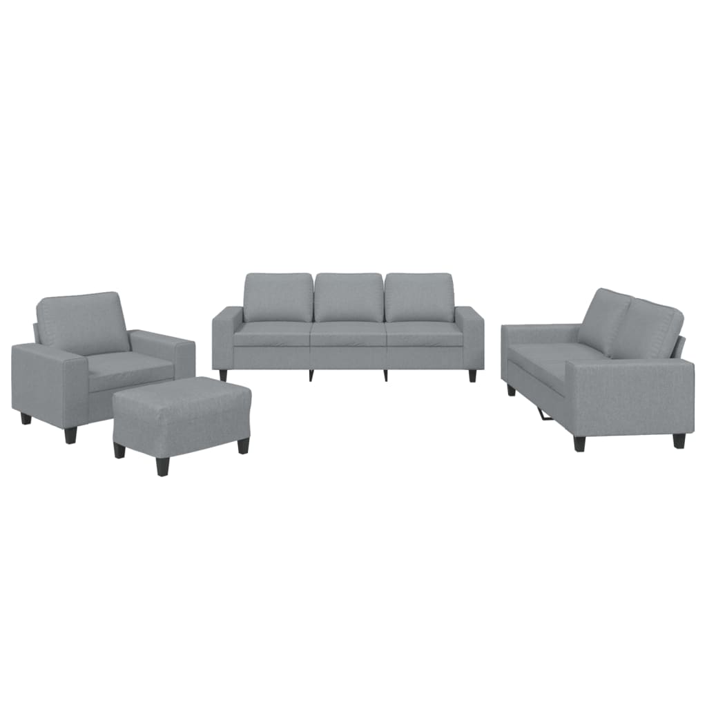4-delige Loungeset stof lichtgrijs is nu te koop bij PeponiXL, paradijselijk wonen!