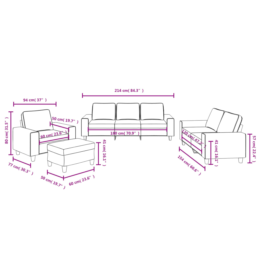 4-delige Loungeset stof lichtgrijs is nu te koop bij PeponiXL, paradijselijk wonen!