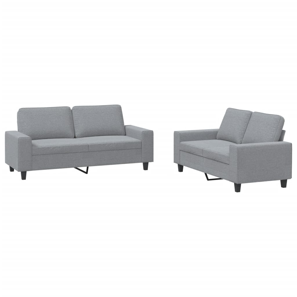 2-delige Loungeset stof lichtgrijs is nu te koop bij PeponiXL, paradijselijk wonen!
