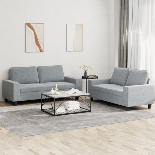 2-delige Loungeset stof lichtgrijs is nu te koop bij PeponiXL, paradijselijk wonen!