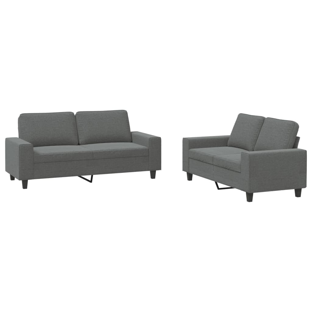 2-delige Loungeset stof donkergrijs is nu te koop bij PeponiXL, paradijselijk wonen!