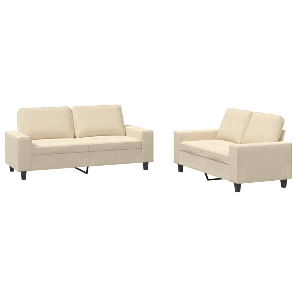 2-delige Loungeset stof crèmekleurig is nu te koop bij PeponiXL, paradijselijk wonen!