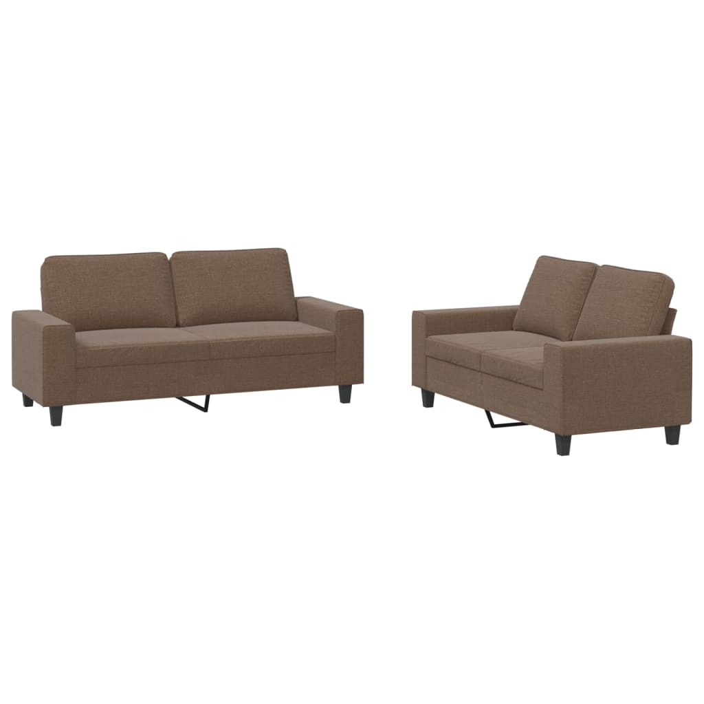 2-delige Loungeset stof bruin is nu te koop bij PeponiXL, paradijselijk wonen!