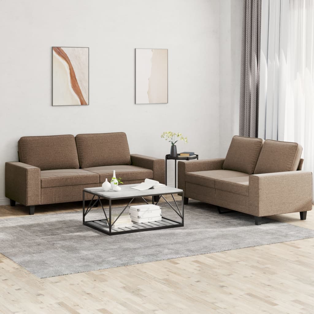 2-delige Loungeset stof bruin is nu te koop bij PeponiXL, paradijselijk wonen!
