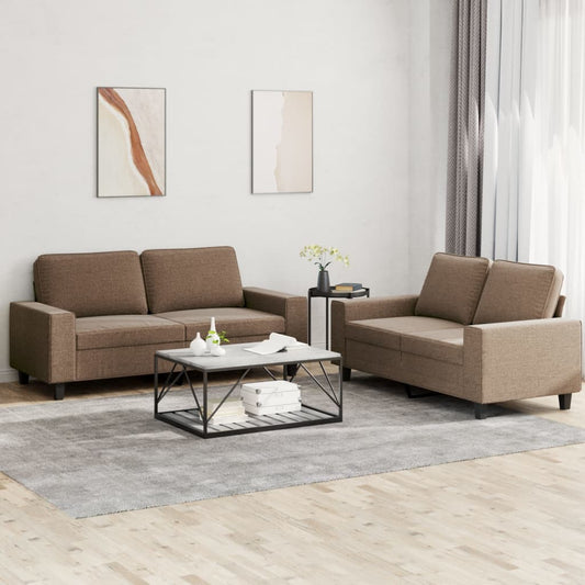 2-delige Loungeset stof bruin is nu te koop bij PeponiXL, paradijselijk wonen!