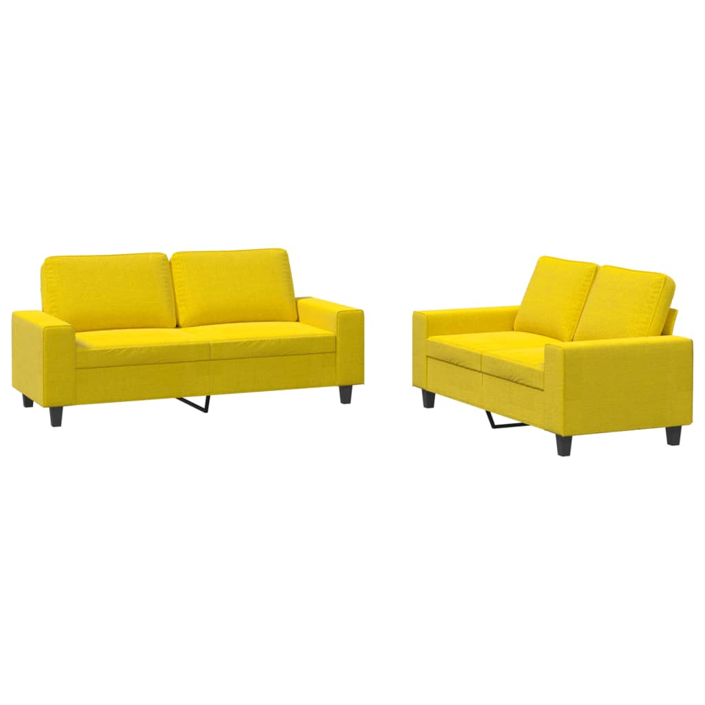 2-delige Loungeset stof lichtgeel is nu te koop bij PeponiXL, paradijselijk wonen!
