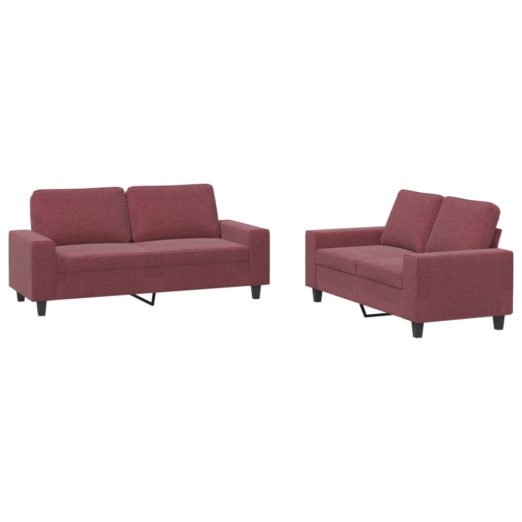 2-delige Loungeset stof wijnrood is nu te koop bij PeponiXL, paradijselijk wonen!