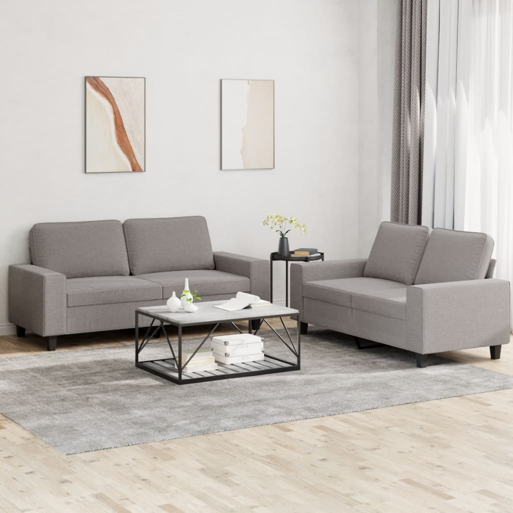 2-delige Loungeset stof taupe is nu te koop bij PeponiXL, paradijselijk wonen!