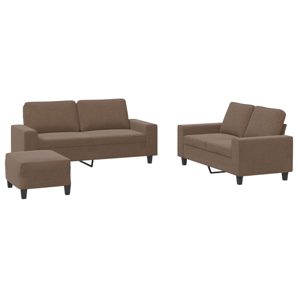 3-delige Loungeset stof bruin is nu te koop bij PeponiXL, paradijselijk wonen!