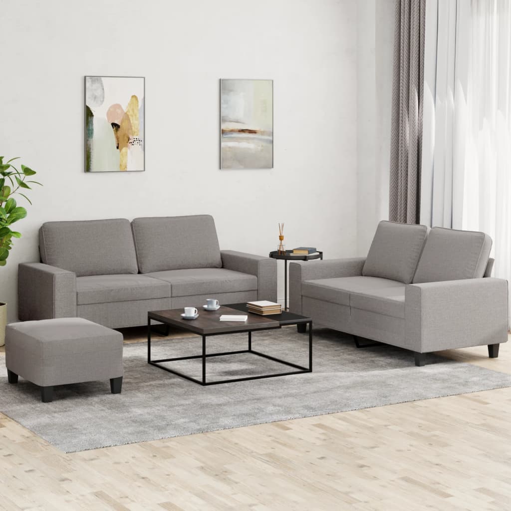3-delige Loungeset stof taupe is nu te koop bij PeponiXL, paradijselijk wonen!