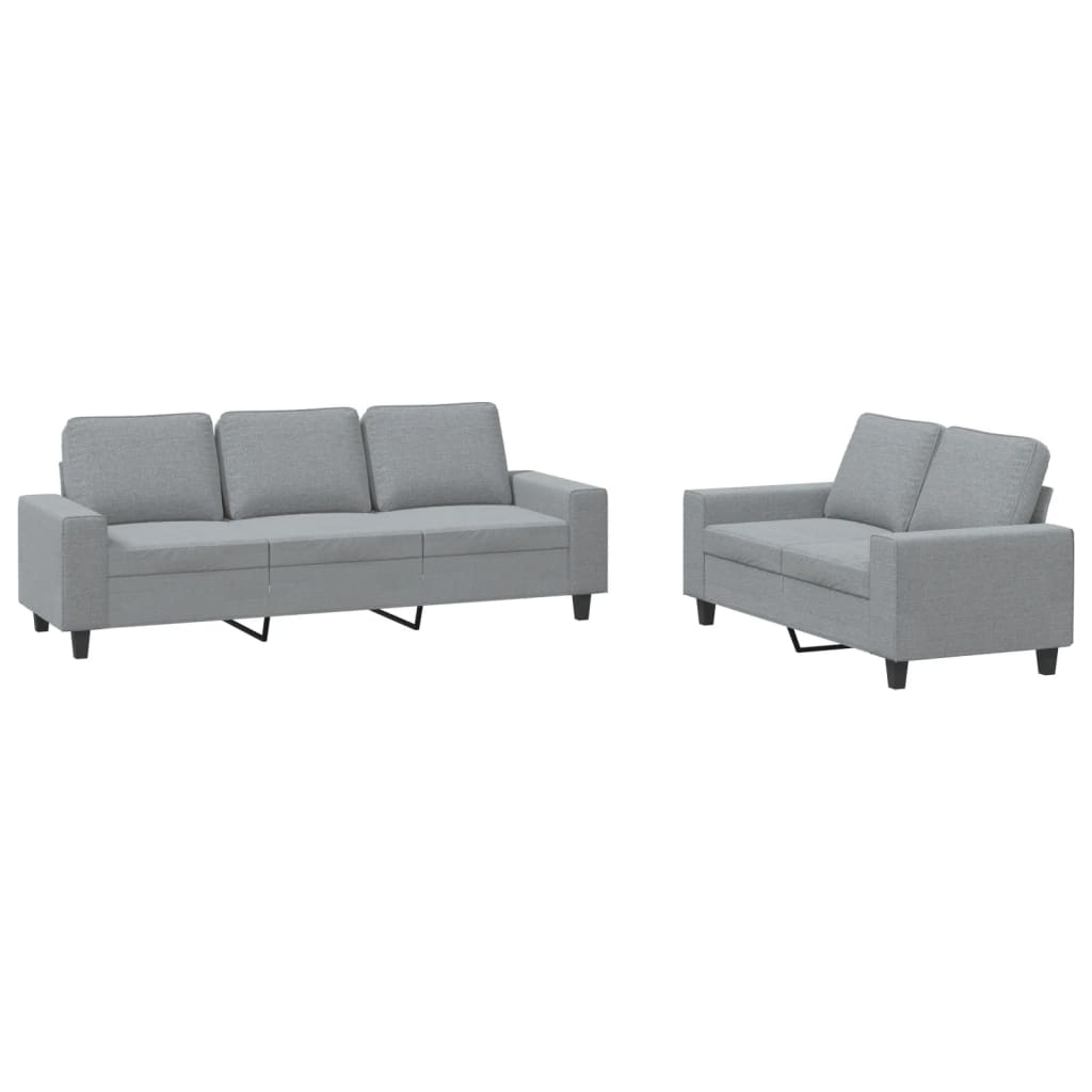 2-delige Loungeset stof lichtgrijs is nu te koop bij PeponiXL, paradijselijk wonen!