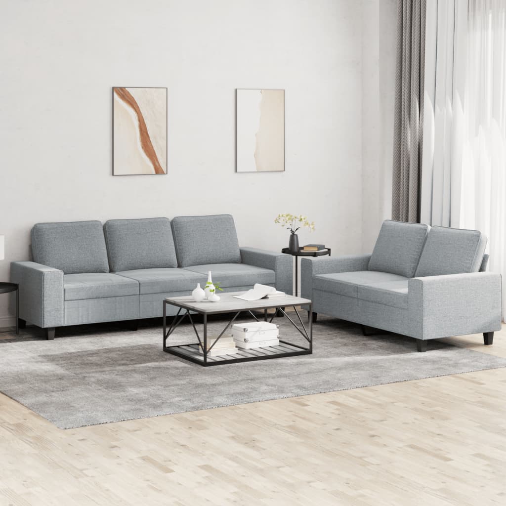 2-delige Loungeset stof lichtgrijs is nu te koop bij PeponiXL, paradijselijk wonen!