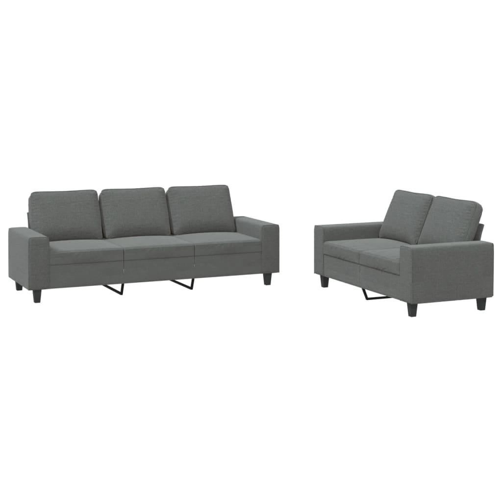 2-delige Loungeset stof donkergrijs is nu te koop bij PeponiXL, paradijselijk wonen!