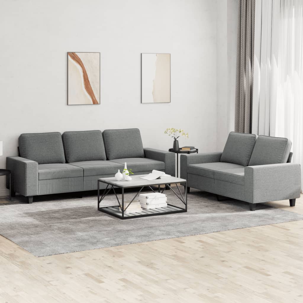 2-delige Loungeset stof donkergrijs is nu te koop bij PeponiXL, paradijselijk wonen!