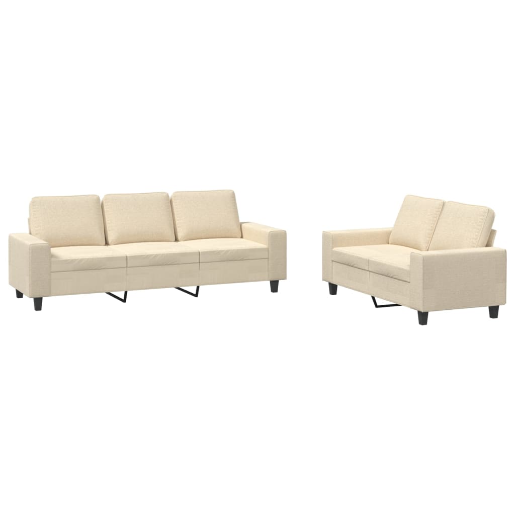 2-delige Loungeset stof crèmekleurig is nu te koop bij PeponiXL, paradijselijk wonen!