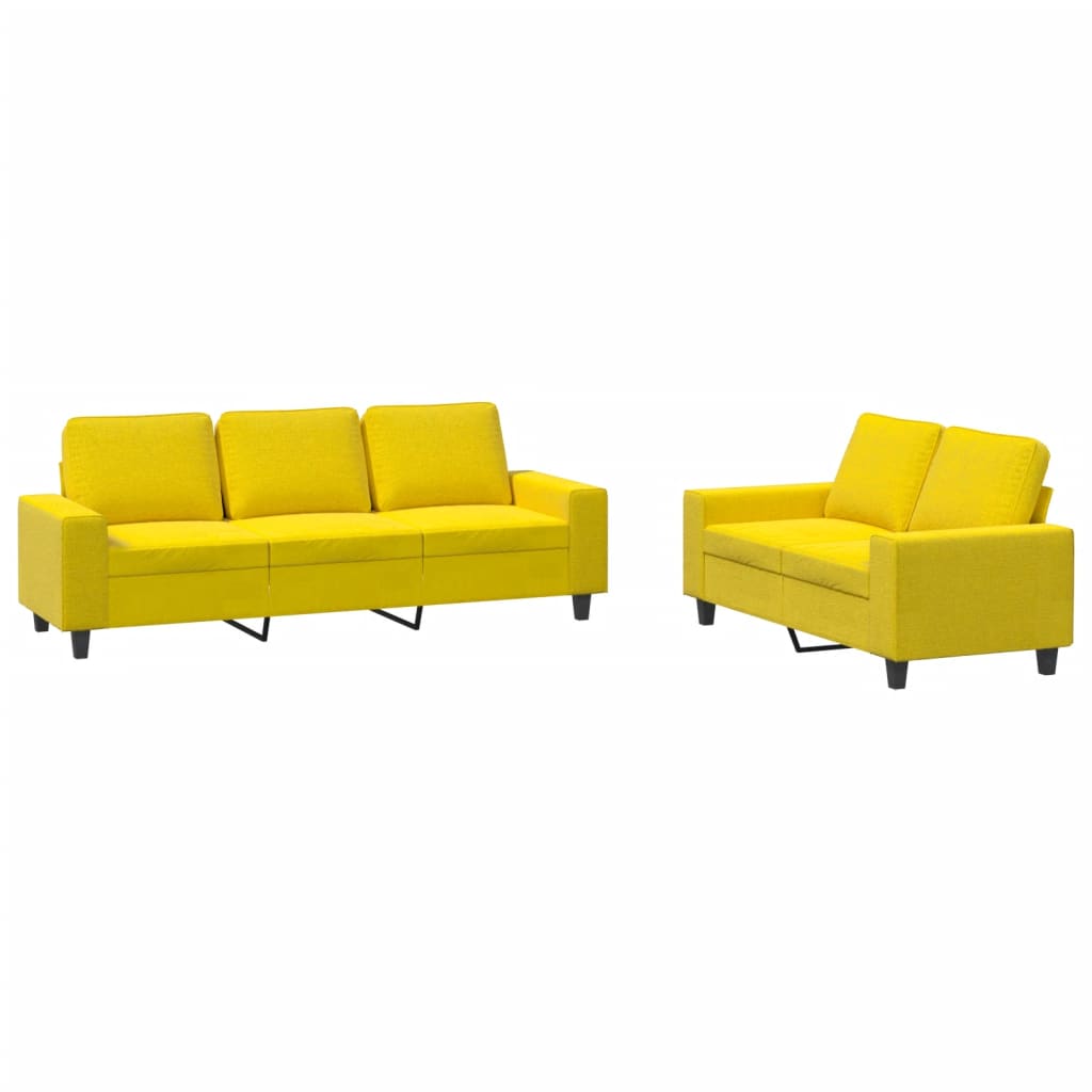 2-delige Loungeset stof lichtgeel is nu te koop bij PeponiXL, paradijselijk wonen!