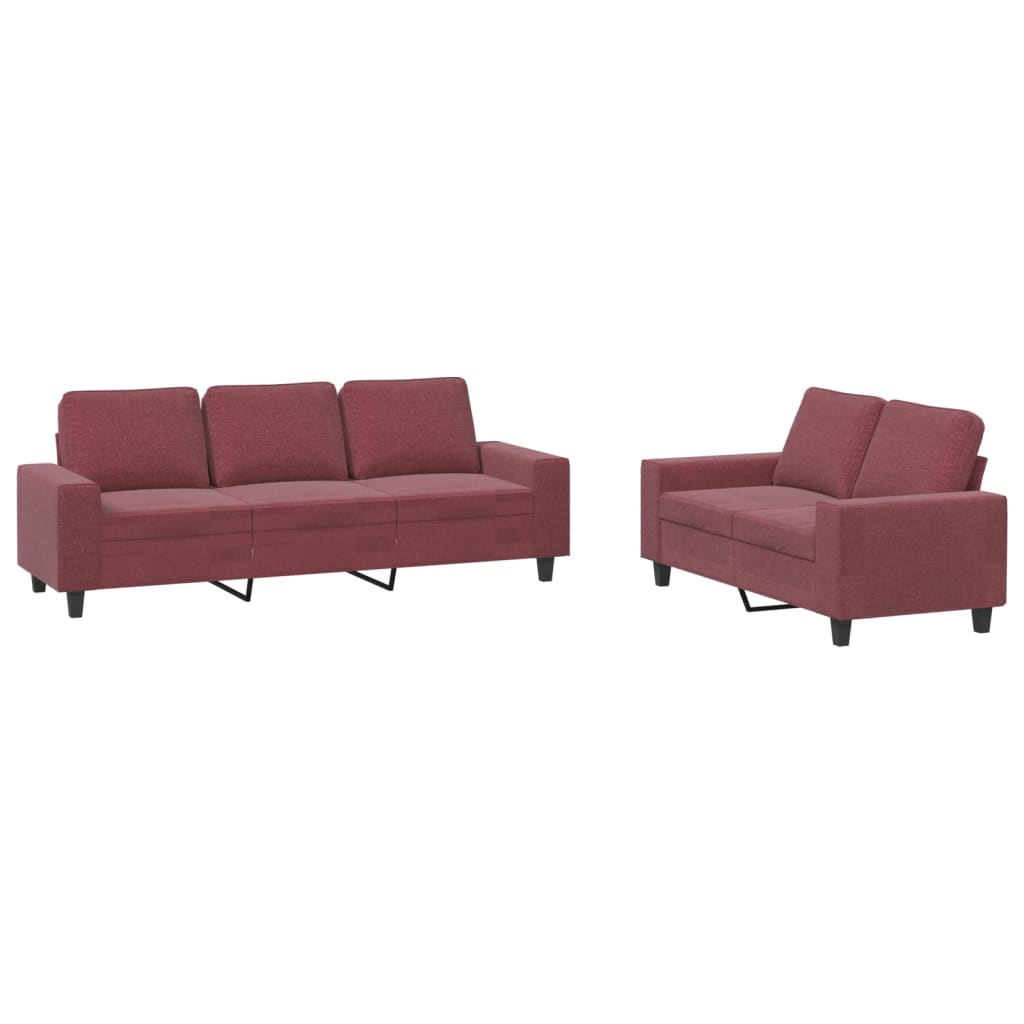 2-delige Loungeset stof wijnrood is nu te koop bij PeponiXL, paradijselijk wonen!