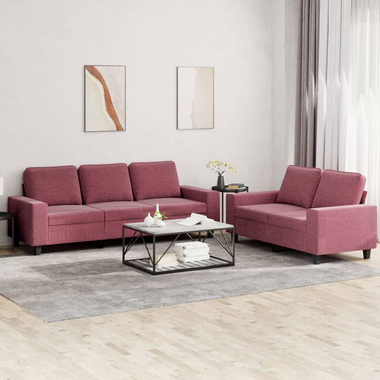 2-delige Loungeset stof wijnrood is nu te koop bij PeponiXL, paradijselijk wonen!