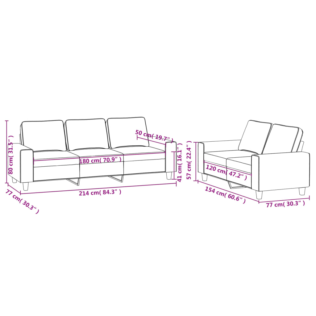 2-delige Loungeset stof taupe is nu te koop bij PeponiXL, paradijselijk wonen!