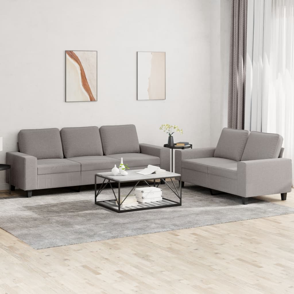 2-delige Loungeset stof taupe is nu te koop bij PeponiXL, paradijselijk wonen!