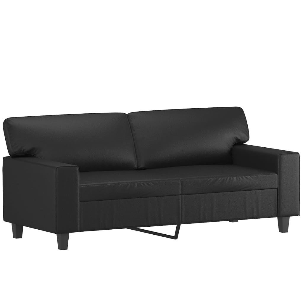 2-delige Loungeset kunstleer zwart is nu te koop bij PeponiXL, paradijselijk wonen!