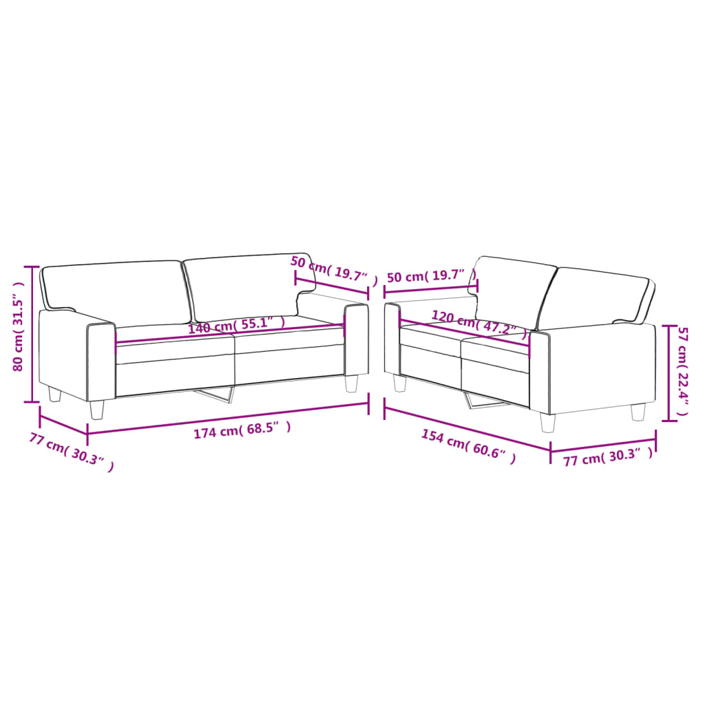 2-delige Loungeset kunstleer wijnrood is nu te koop bij PeponiXL, paradijselijk wonen!