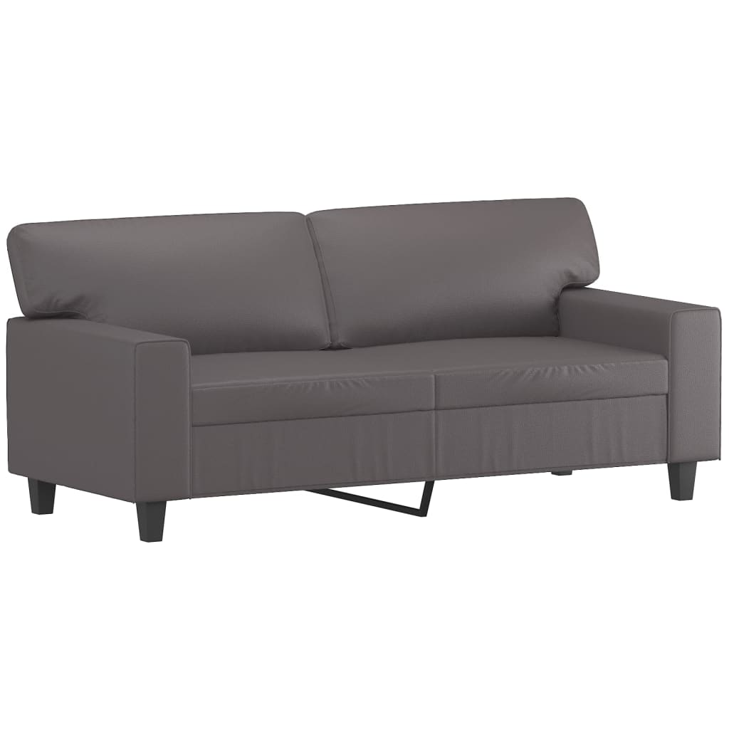2-delige Loungeset met kussens kunstleer grijs is nu te koop bij PeponiXL, paradijselijk wonen!