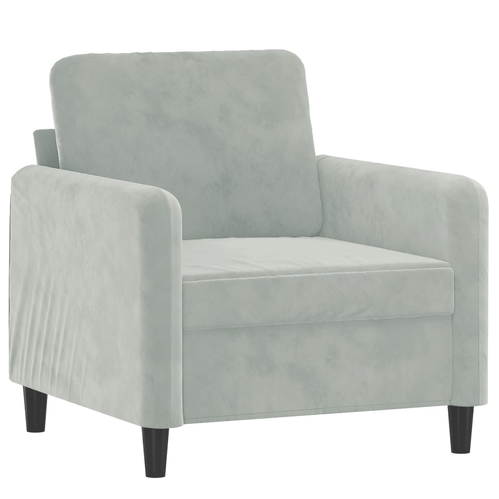 3-delige Loungeset fluweel lichtgrijs is nu te koop bij PeponiXL, paradijselijk wonen!