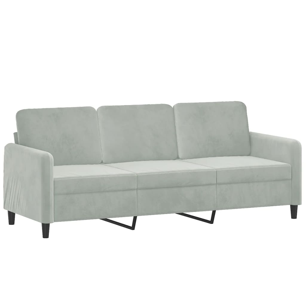3-delige Loungeset fluweel lichtgrijs is nu te koop bij PeponiXL, paradijselijk wonen!