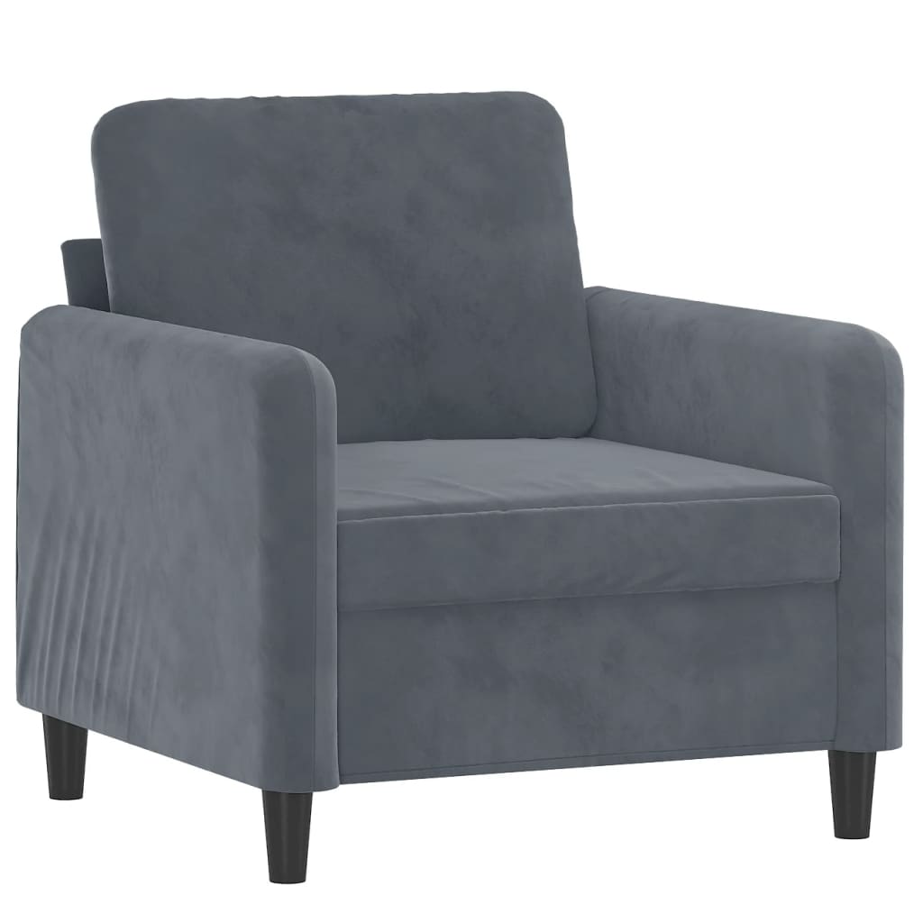 3-delige Loungeset fluweel donkergrijs is nu te koop bij PeponiXL, paradijselijk wonen!