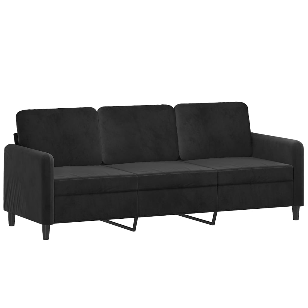 3-delige Loungeset fluweel zwart is nu te koop bij PeponiXL, paradijselijk wonen!