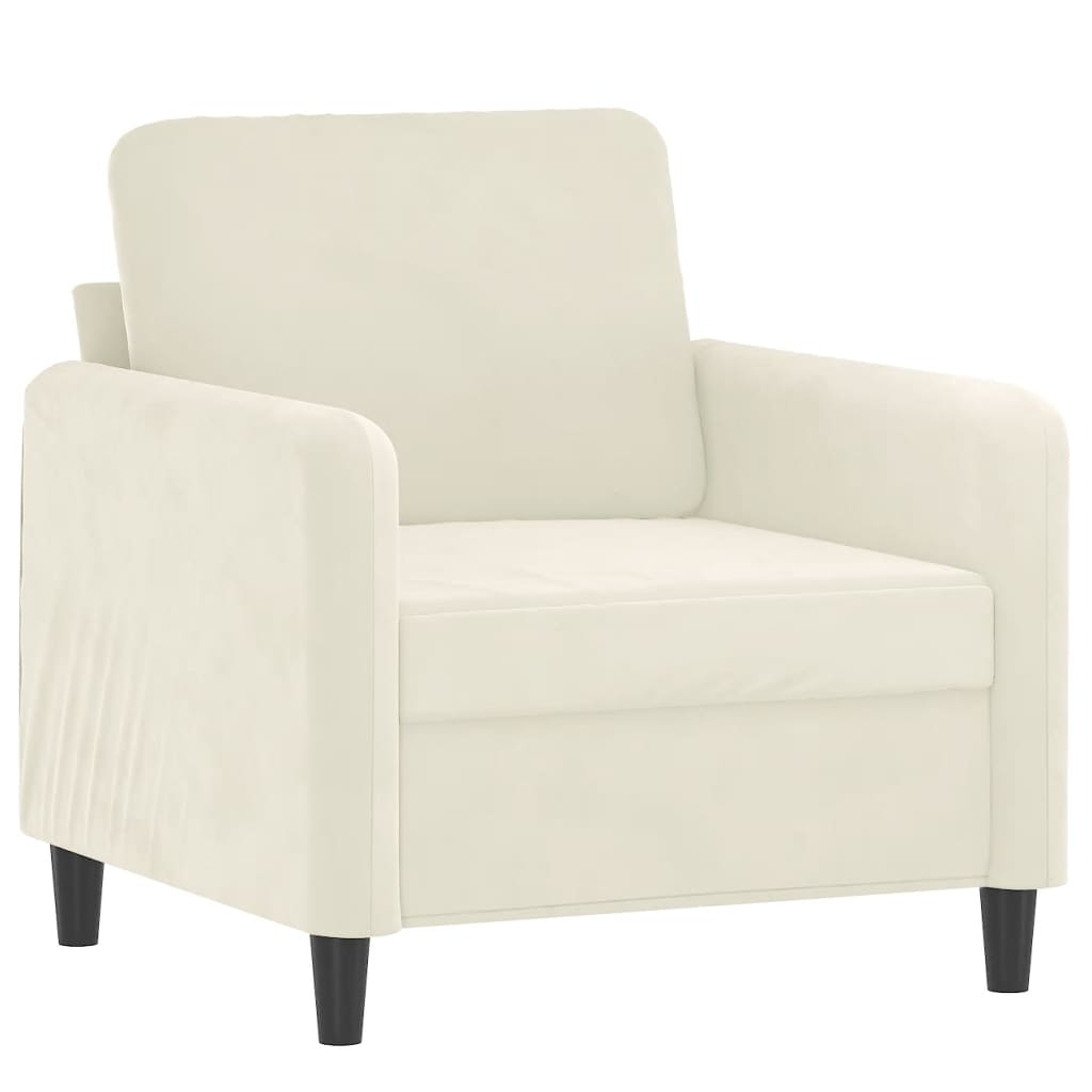 3-delige Loungeset fluweel crèmekleurig is nu te koop bij PeponiXL, paradijselijk wonen!