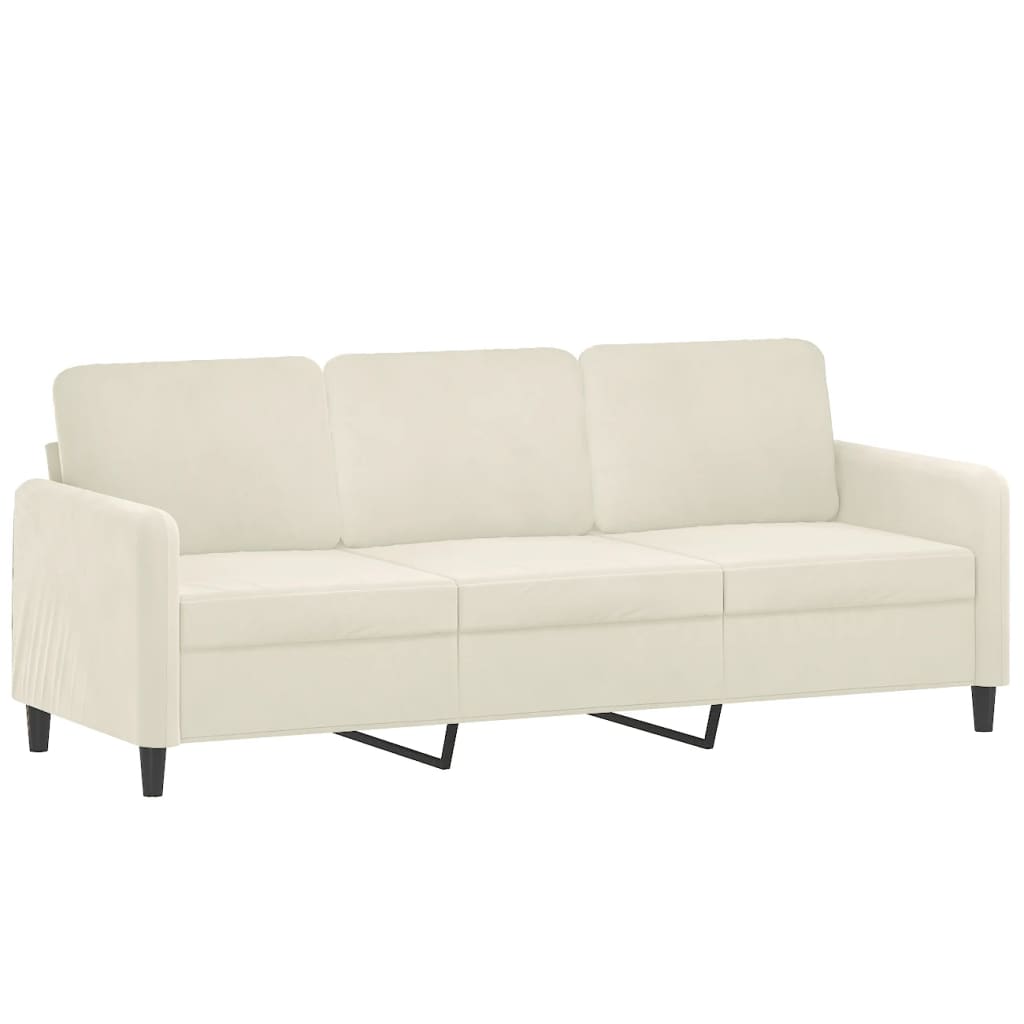 3-delige Loungeset fluweel crèmekleurig is nu te koop bij PeponiXL, paradijselijk wonen!