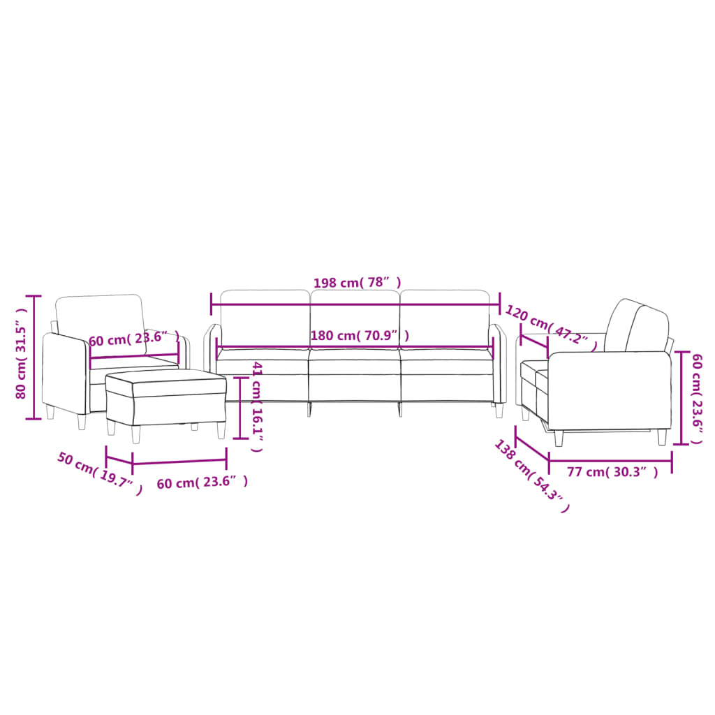 4-delige Loungeset fluweel lichtgrijs is nu te koop bij PeponiXL, paradijselijk wonen!