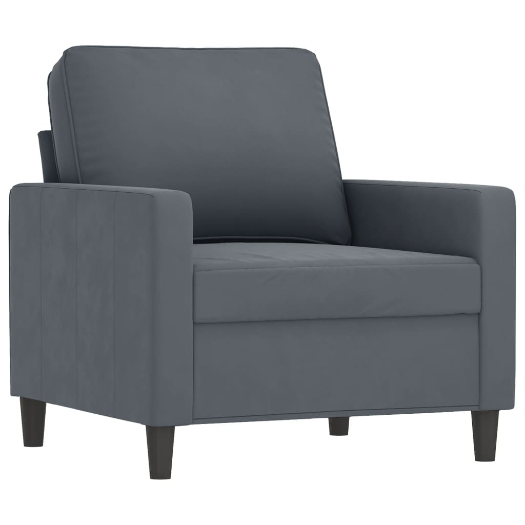 4-delige Loungeset fluweel donkergrijs is nu te koop bij PeponiXL, paradijselijk wonen!