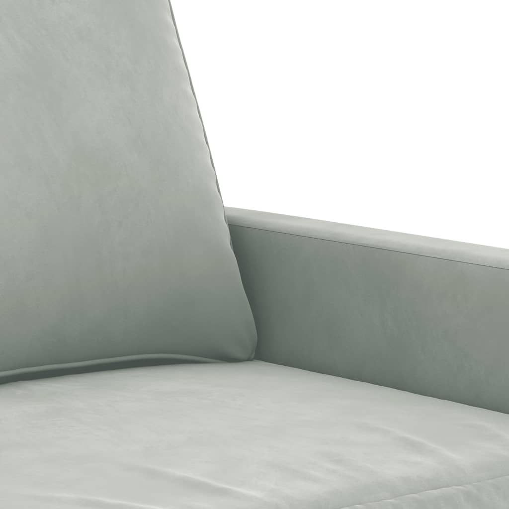 3-delige Loungeset met kussens fluweel lichtgrijs is nu te koop bij PeponiXL, paradijselijk wonen!