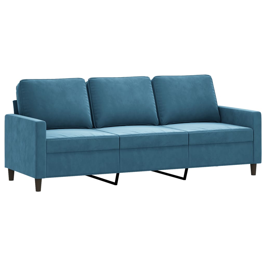 3-delige Loungeset met kussens fluweel blauw is nu te koop bij PeponiXL, paradijselijk wonen!