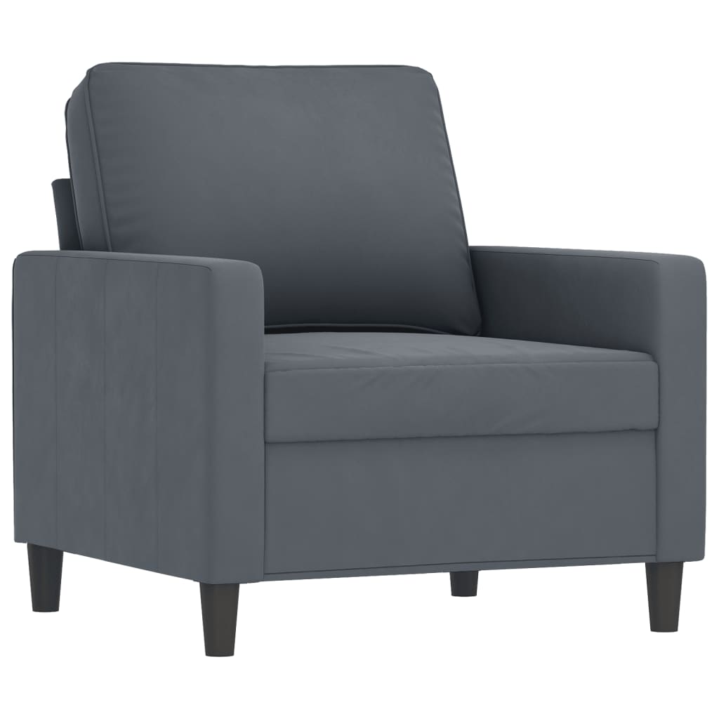 4-delige Loungeset met kussens fluweel donkergrijs is nu te koop bij PeponiXL, paradijselijk wonen!