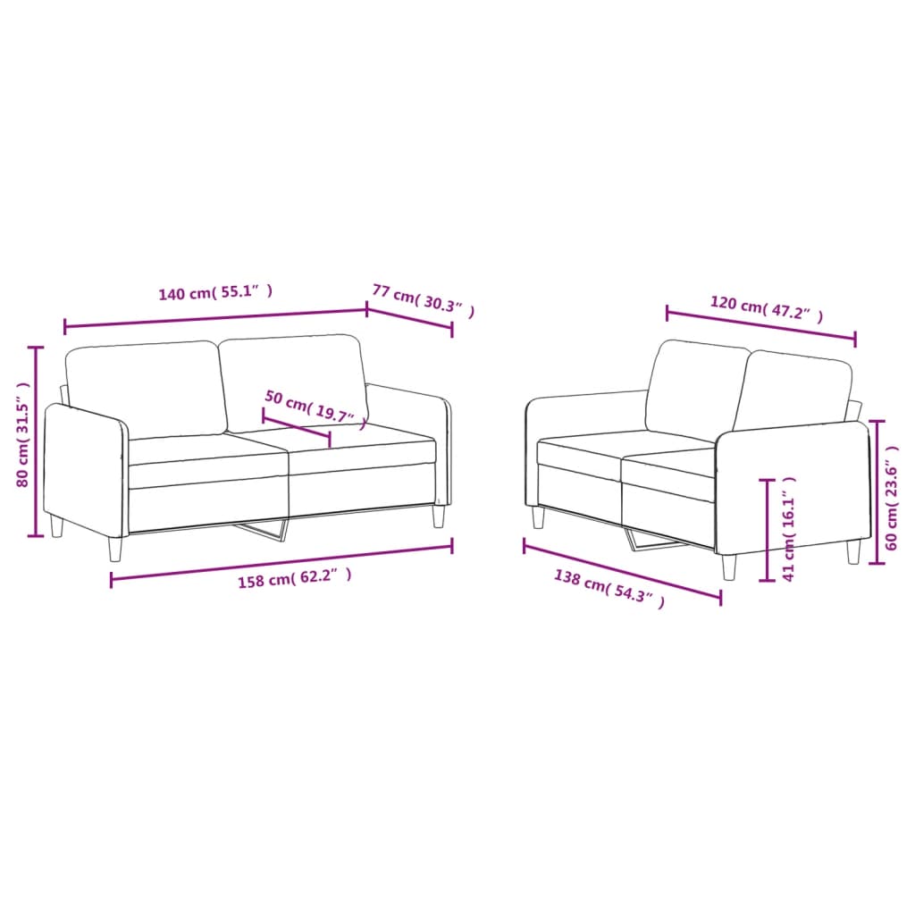 2-delige Loungeset fluweel donkergrijs is nu te koop bij PeponiXL, paradijselijk wonen!