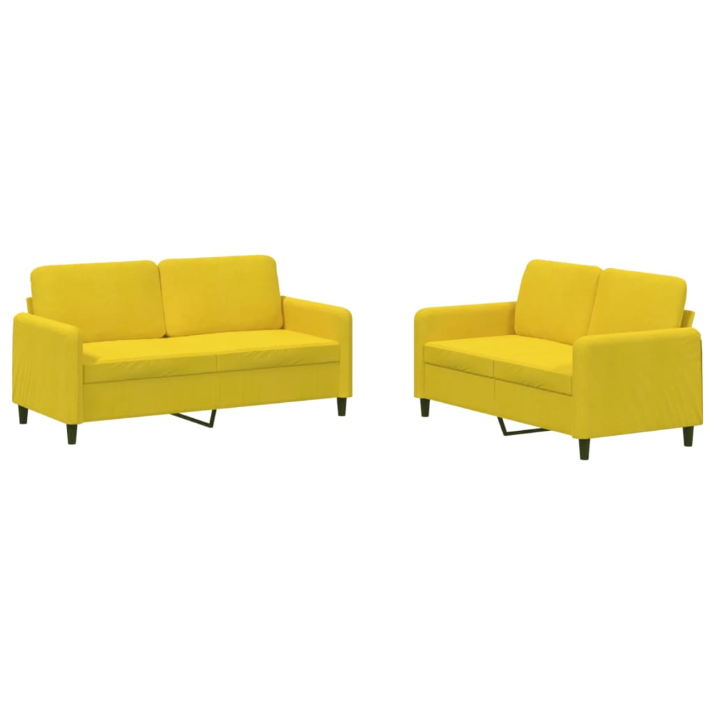 2-delige Loungeset fluweel geel is nu te koop bij PeponiXL, paradijselijk wonen!