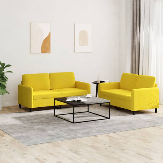 2-delige Loungeset fluweel geel is nu te koop bij PeponiXL, paradijselijk wonen!