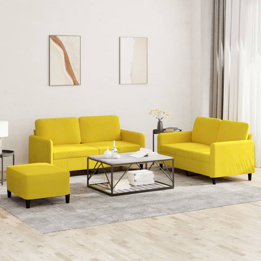 3-delige Loungeset fluweel geel is nu te koop bij PeponiXL, paradijselijk wonen!