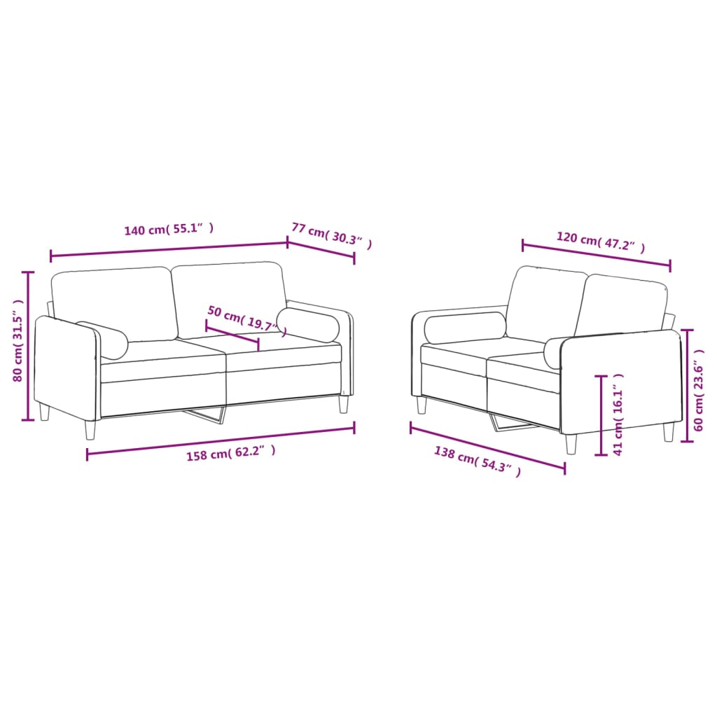 2-delige Loungeset met kussens fluweel zwart is nu te koop bij PeponiXL, paradijselijk wonen!