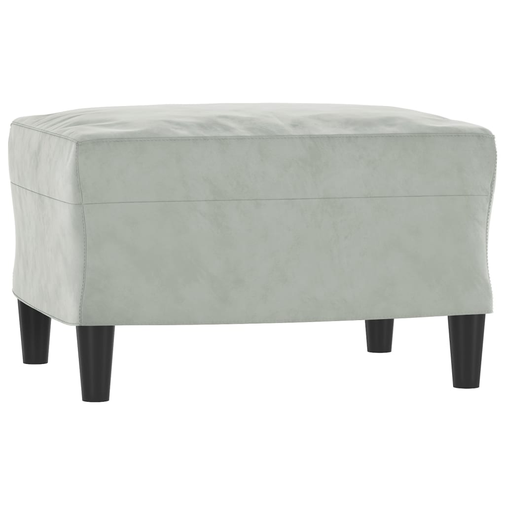 3-delige Loungeset met kussens fluweel lichtgrijs is nu te koop bij PeponiXL, paradijselijk wonen!